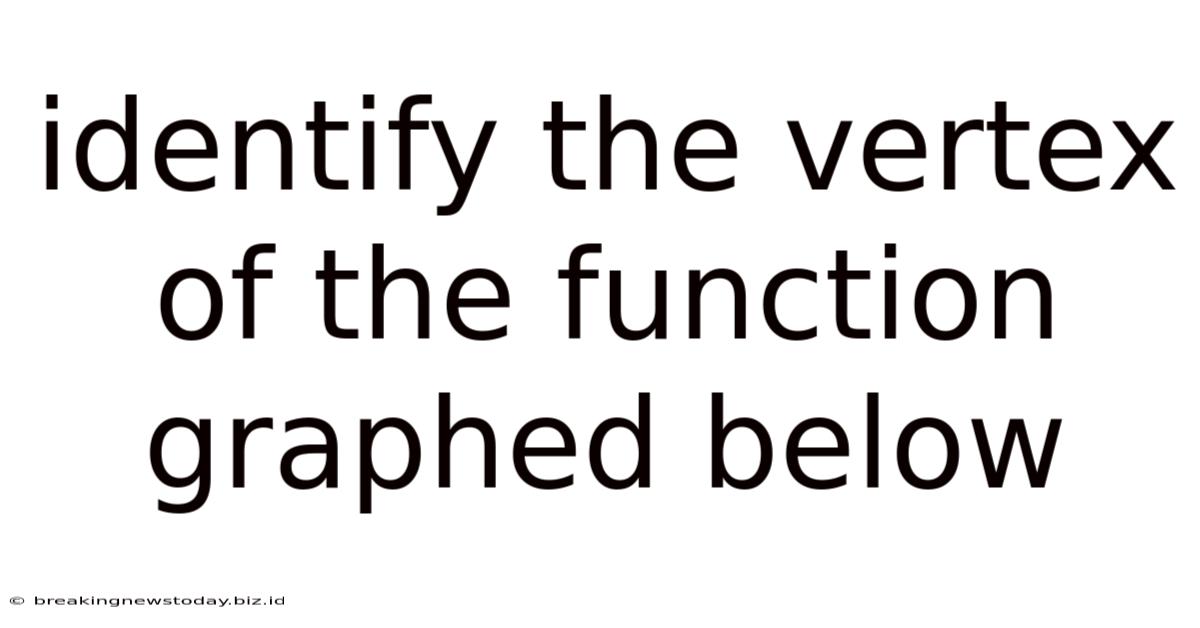 Identify The Vertex Of The Function Graphed Below
