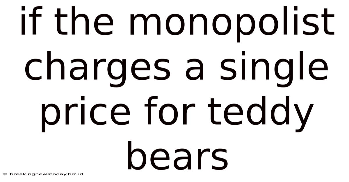If The Monopolist Charges A Single Price For Teddy Bears