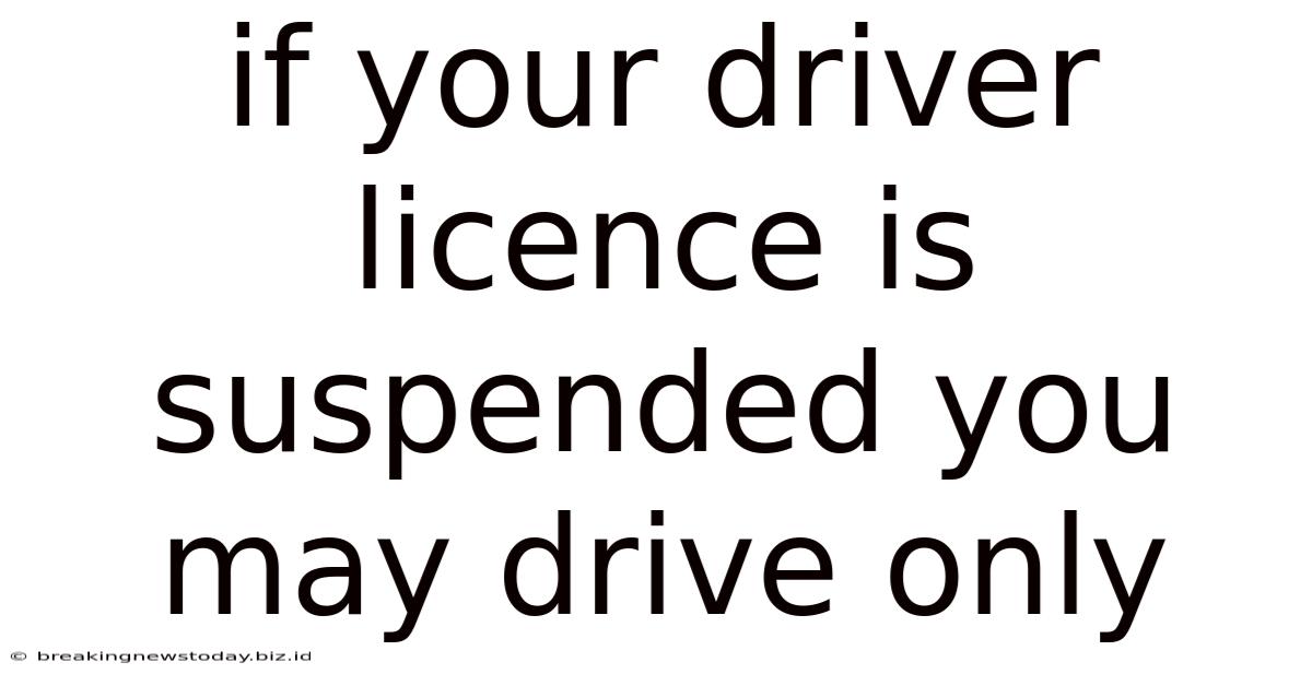 If Your Driver Licence Is Suspended You May Drive Only
