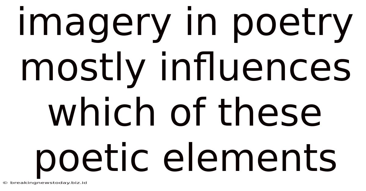 Imagery In Poetry Mostly Influences Which Of These Poetic Elements