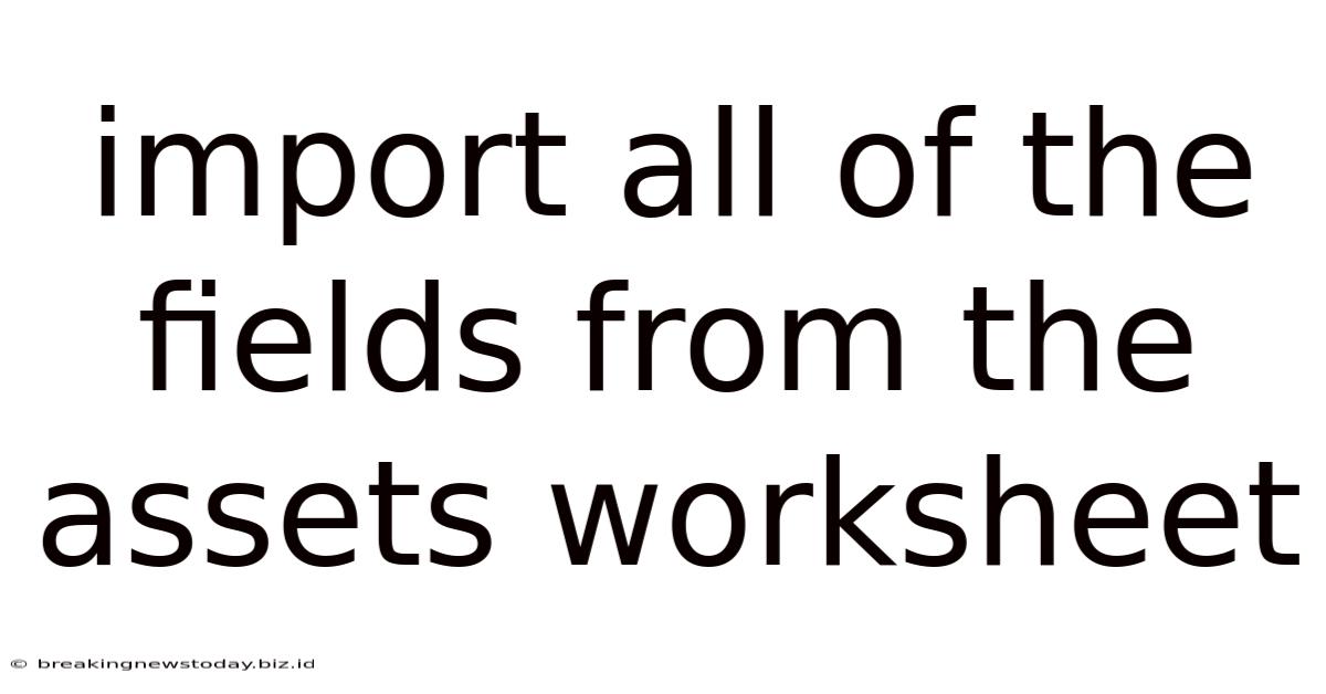 Import All Of The Fields From The Assets Worksheet