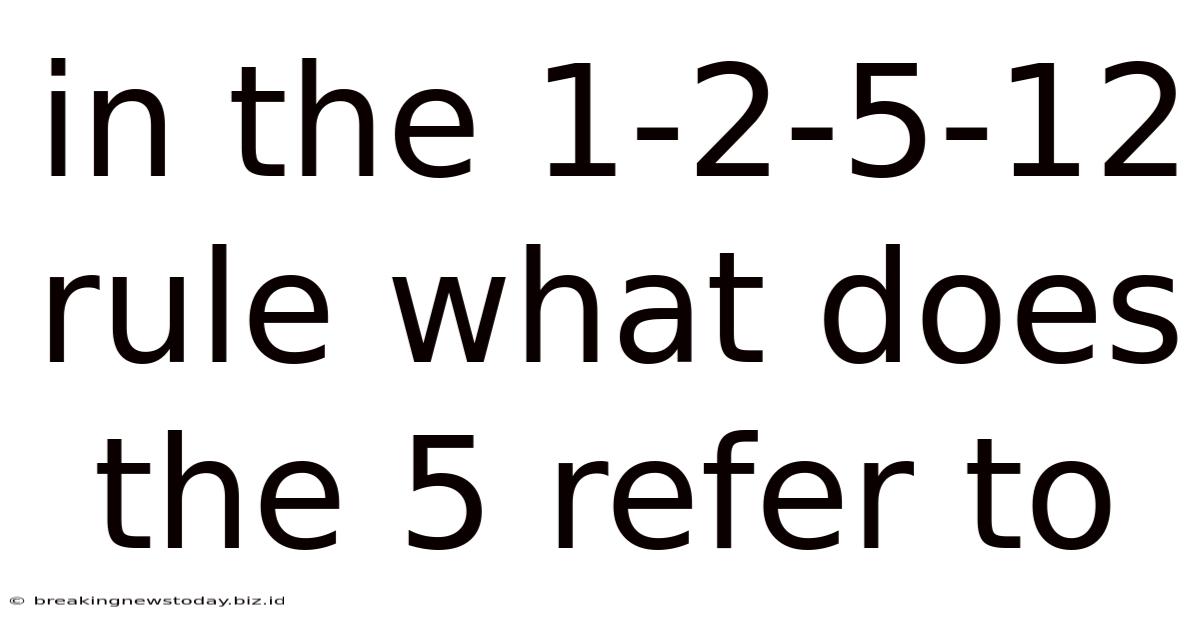 In The 1-2-5-12 Rule What Does The 5 Refer To