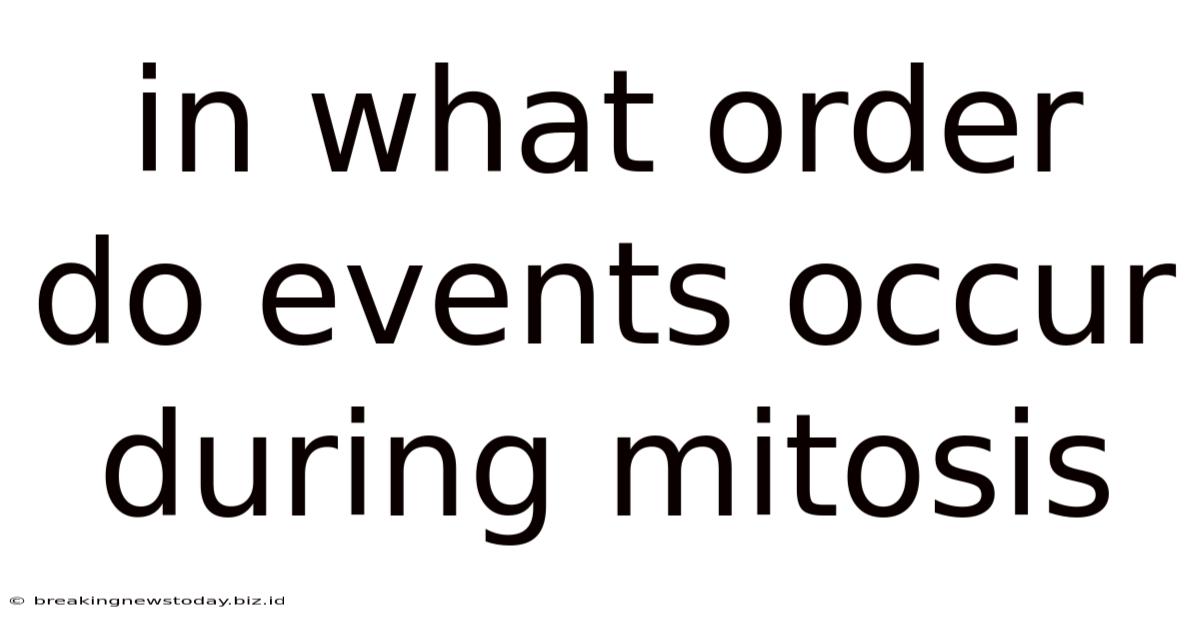 In What Order Do Events Occur During Mitosis