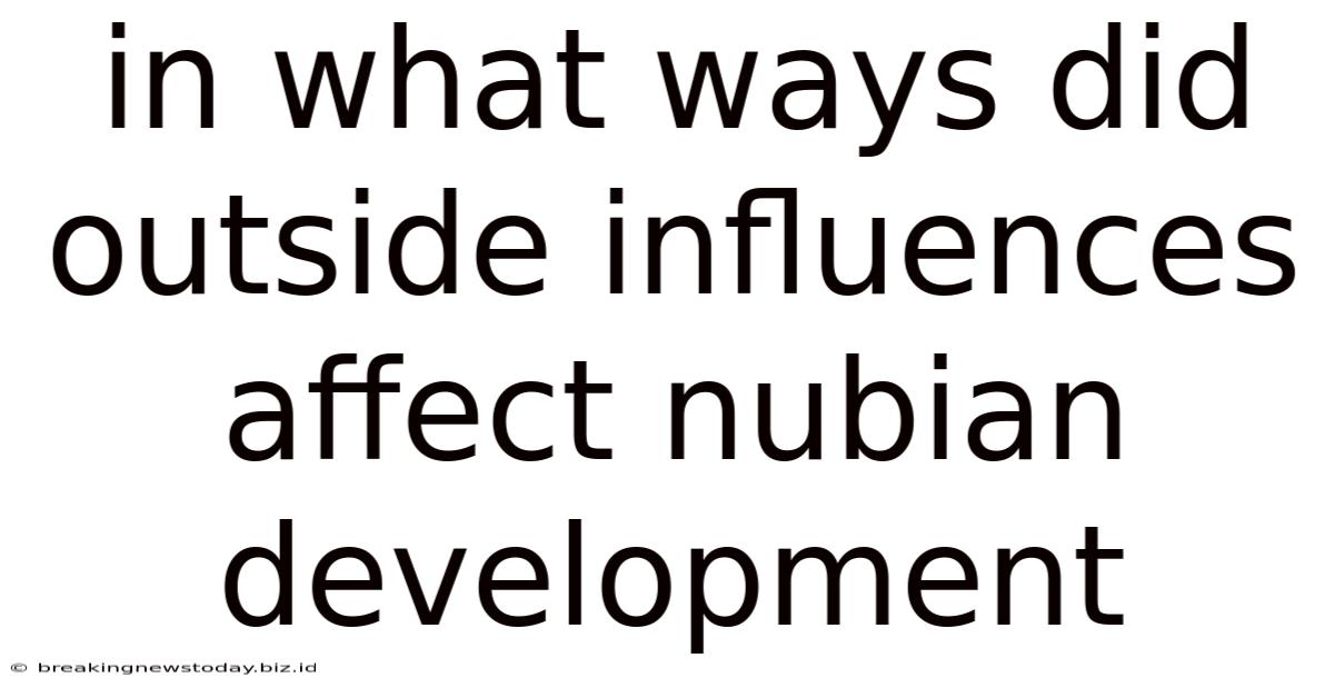 In What Ways Did Outside Influences Affect Nubian Development
