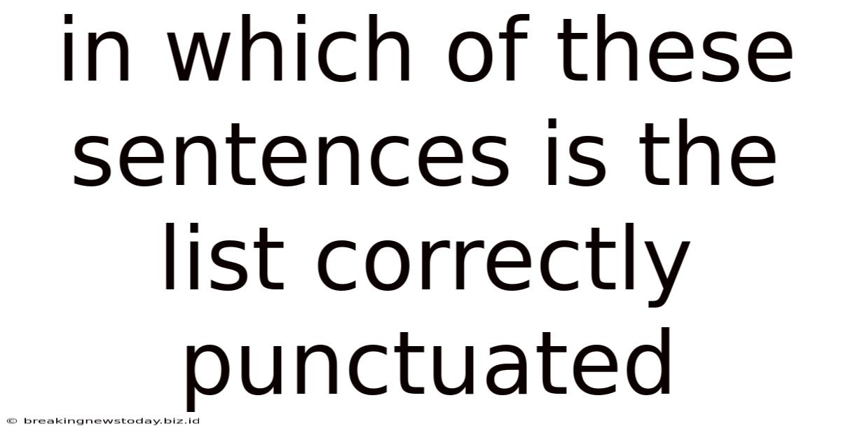 In Which Of These Sentences Is The List Correctly Punctuated