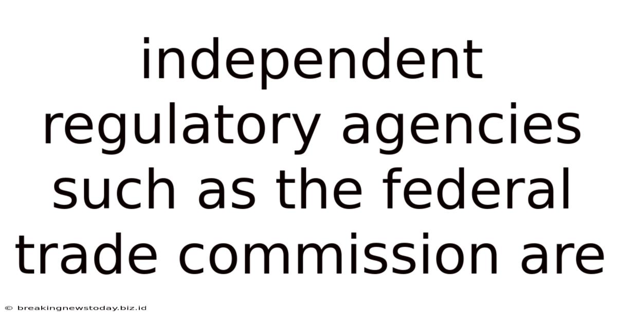 Independent Regulatory Agencies Such As The Federal Trade Commission Are