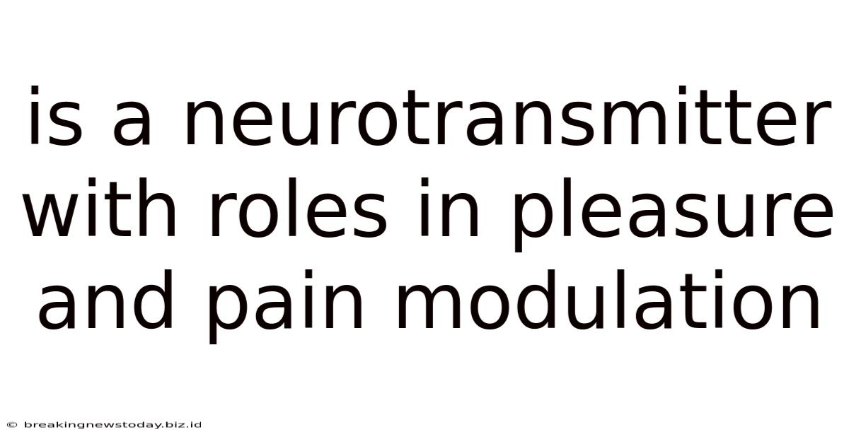Is A Neurotransmitter With Roles In Pleasure And Pain Modulation