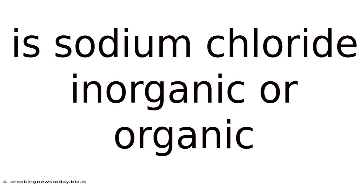 Is Sodium Chloride Inorganic Or Organic