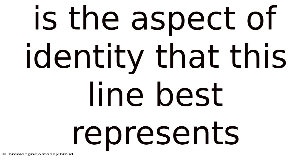 Is The Aspect Of Identity That This Line Best Represents
