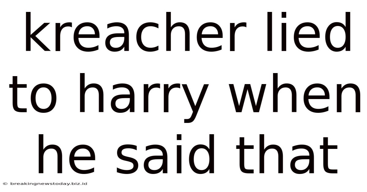 Kreacher Lied To Harry When He Said That
