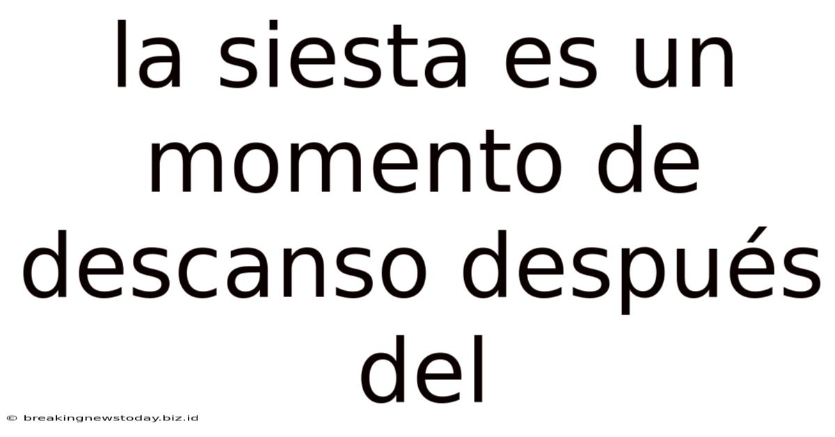 La Siesta Es Un Momento De Descanso Después Del