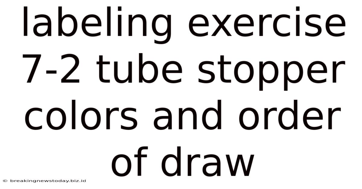 Labeling Exercise 7-2 Tube Stopper Colors And Order Of Draw
