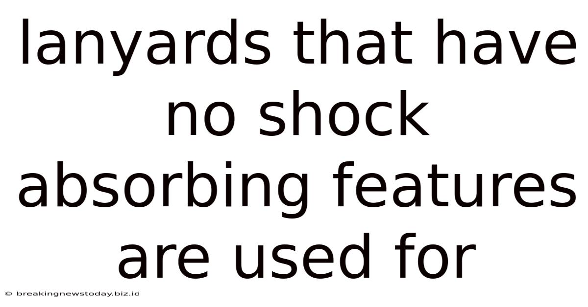 Lanyards That Have No Shock Absorbing Features Are Used For