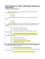 Letrs Unit 3 Session 2 Check For Understanding