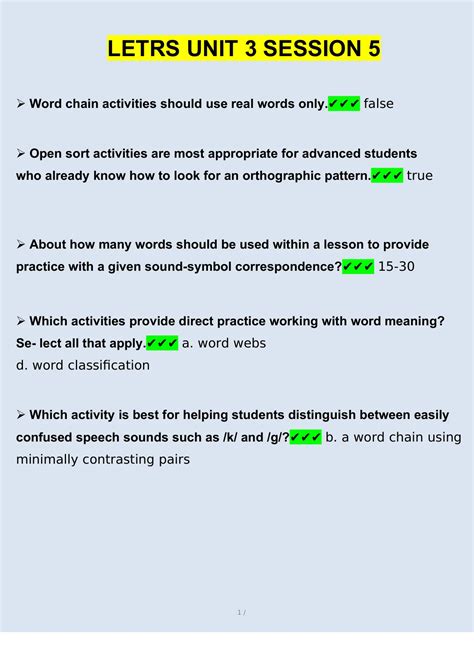 Letrs Unit 3 Session 5 Check For Understanding