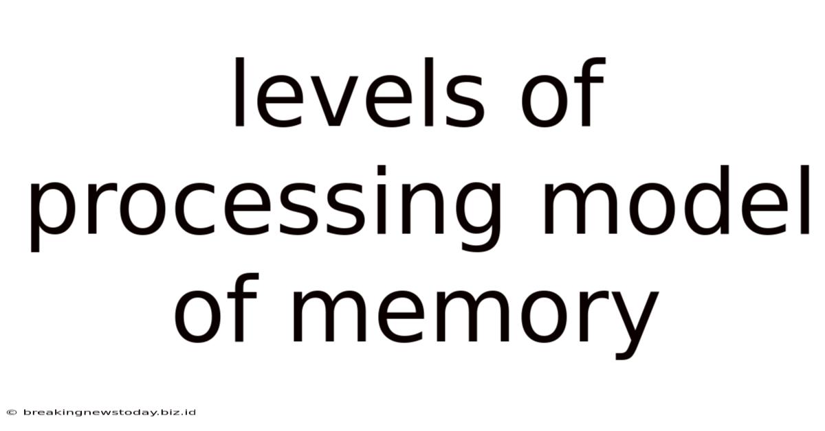 Levels Of Processing Model Of Memory