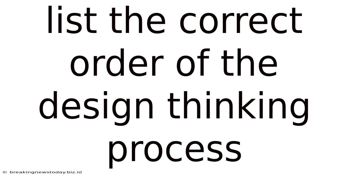 List The Correct Order Of The Design Thinking Process