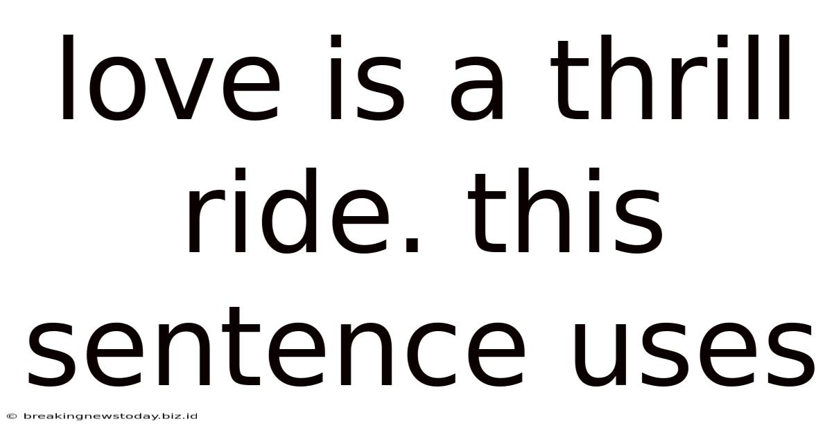 Love Is A Thrill Ride. This Sentence Uses