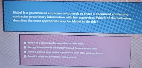 Mabel Is A Government Employee Who Needs