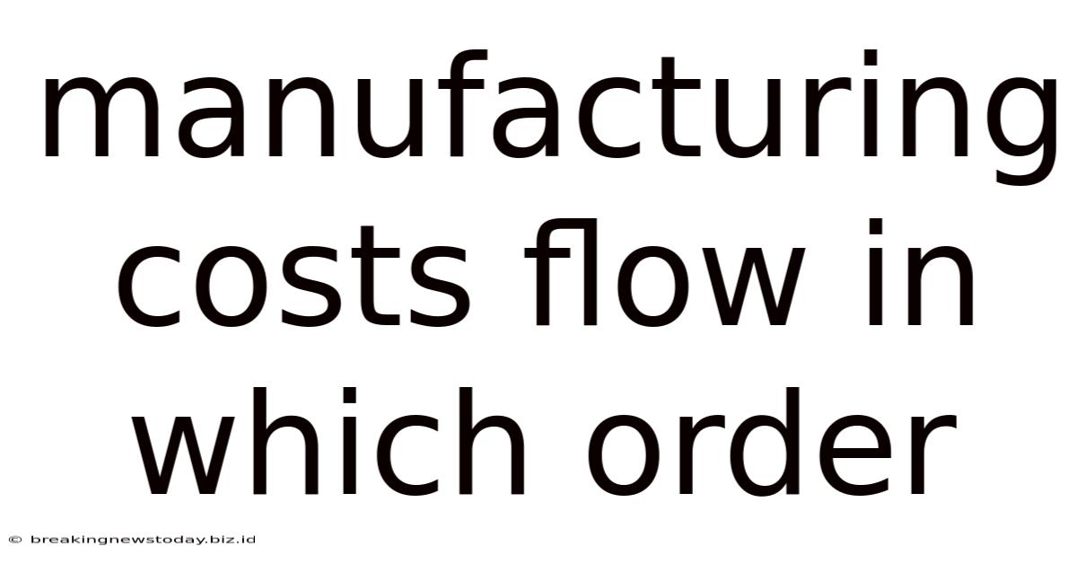 Manufacturing Costs Flow In Which Order