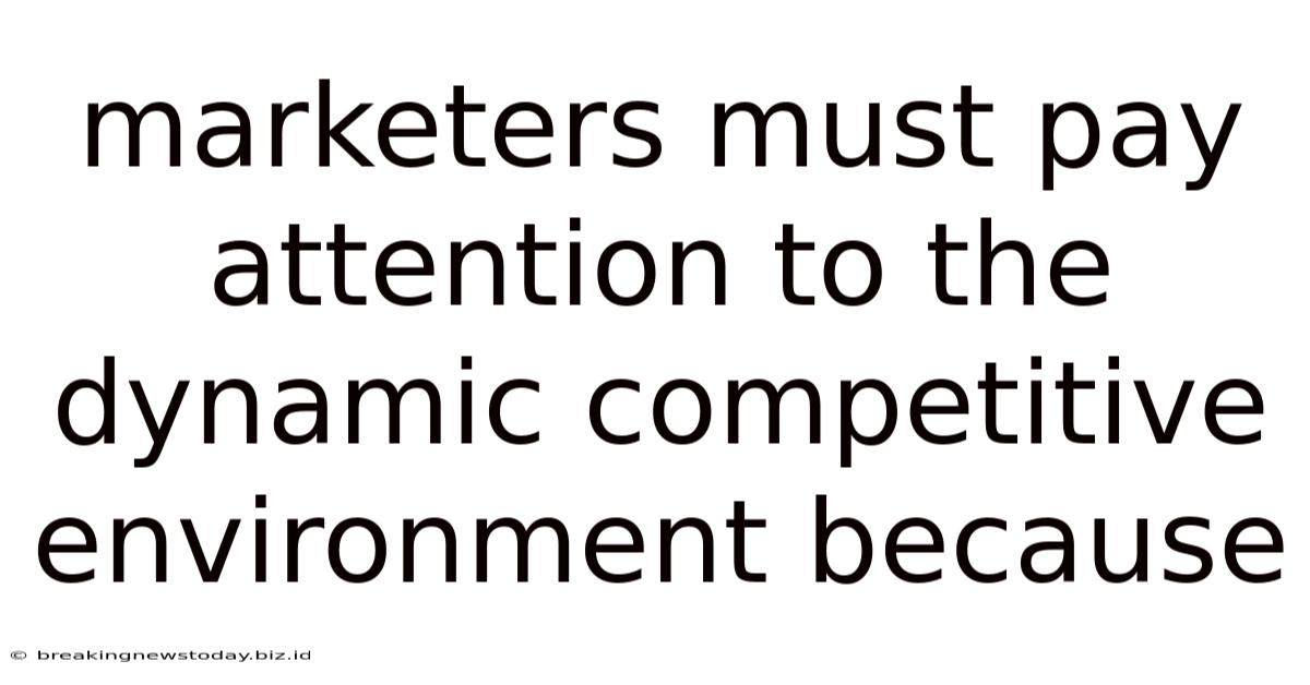 Marketers Must Pay Attention To The Dynamic Competitive Environment Because