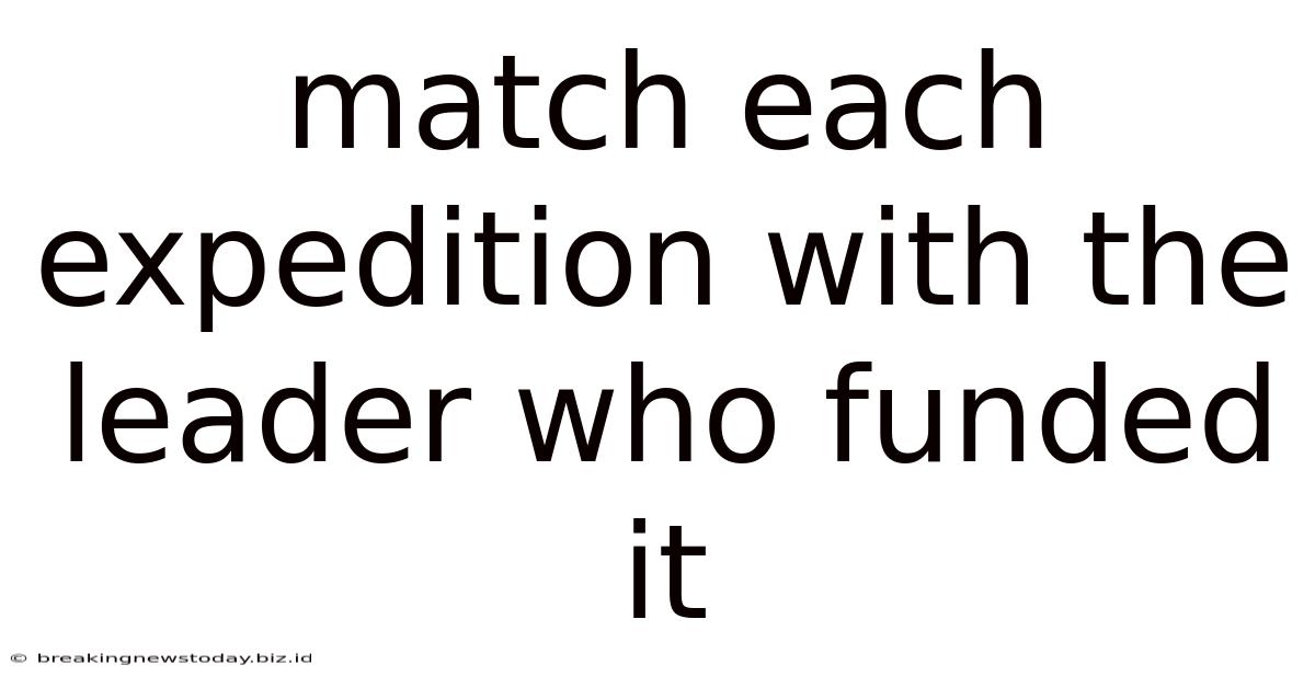 Match Each Expedition With The Leader Who Funded It