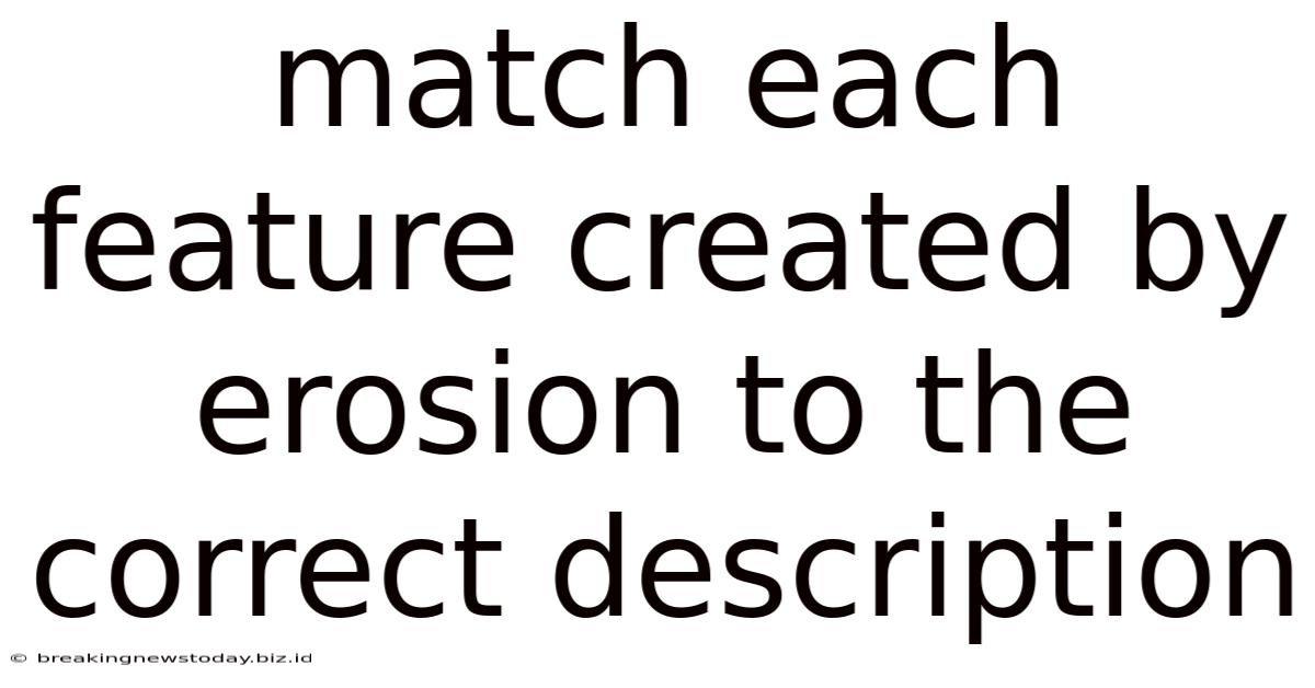 Match Each Feature Created By Erosion To The Correct Description