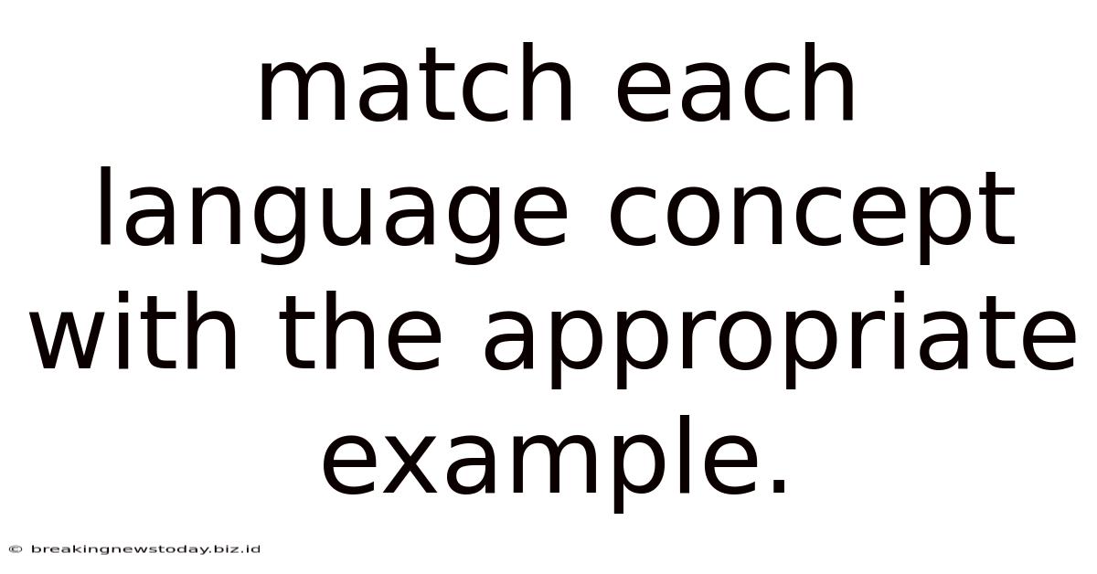 Match Each Language Concept With The Appropriate Example.