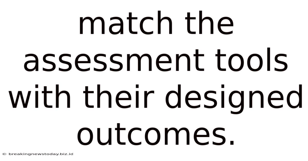 Match The Assessment Tools With Their Designed Outcomes.