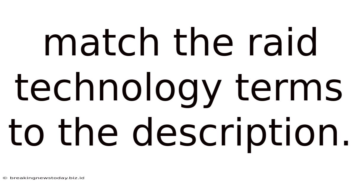 Match The Raid Technology Terms To The Description.