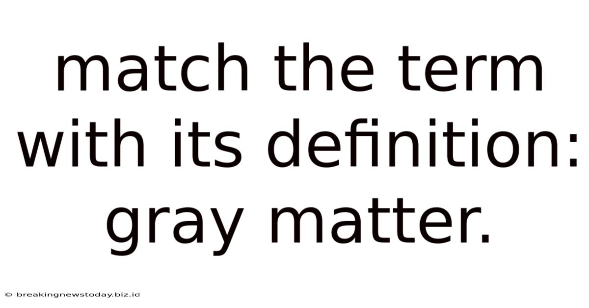 Match The Term With Its Definition: Gray Matter.