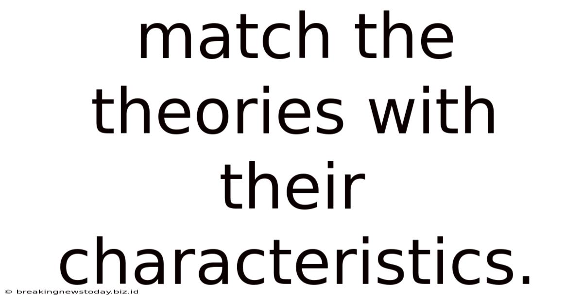 Match The Theories With Their Characteristics.