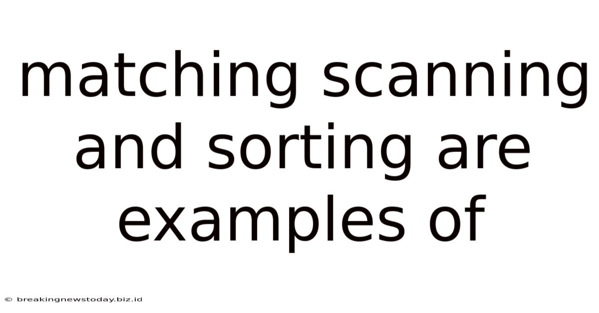 Matching Scanning And Sorting Are Examples Of