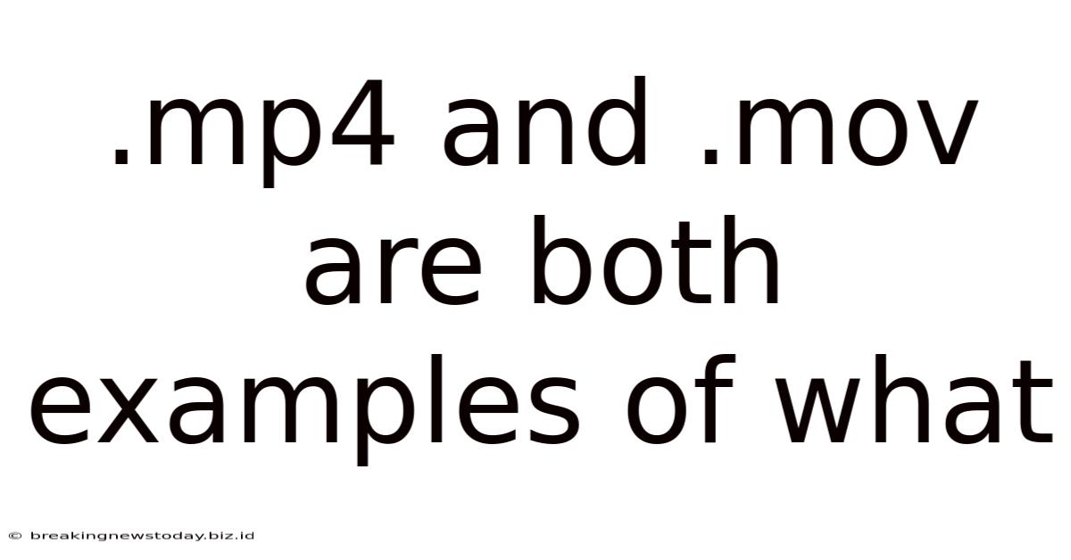 .mp4 And .mov Are Both Examples Of What