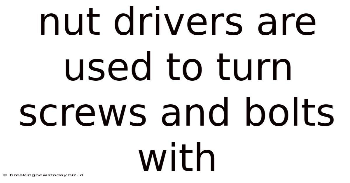Nut Drivers Are Used To Turn Screws And Bolts With