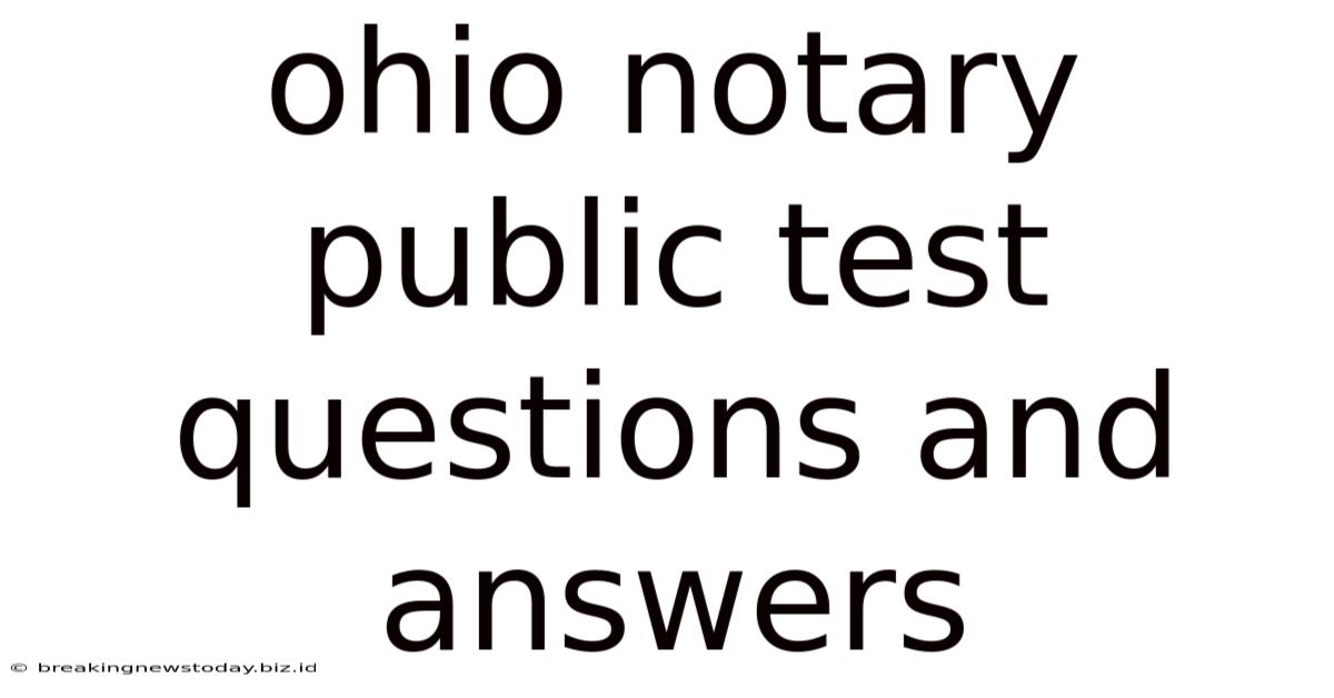 Ohio Notary Public Test Questions And Answers