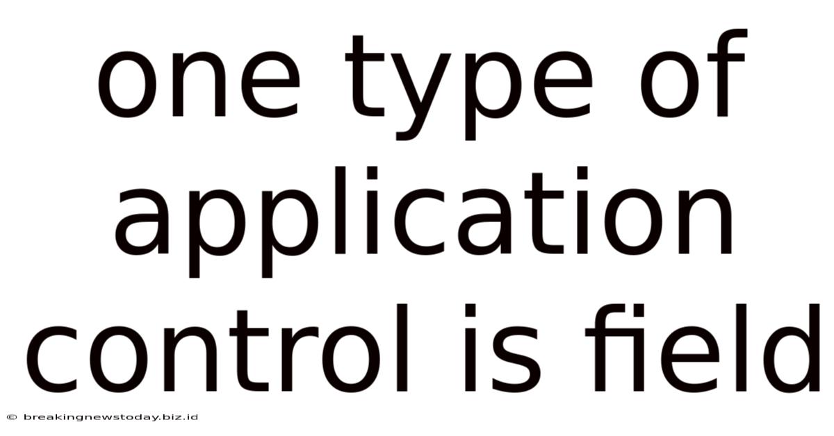 One Type Of Application Control Is Field