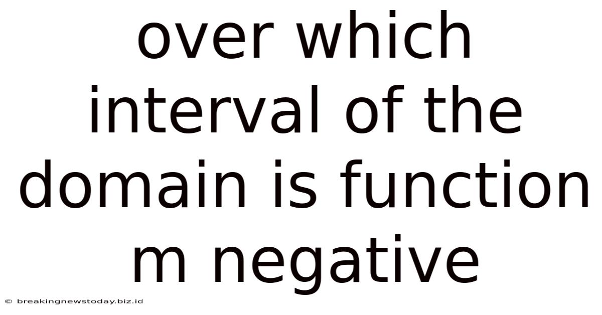 Over Which Interval Of The Domain Is Function M Negative