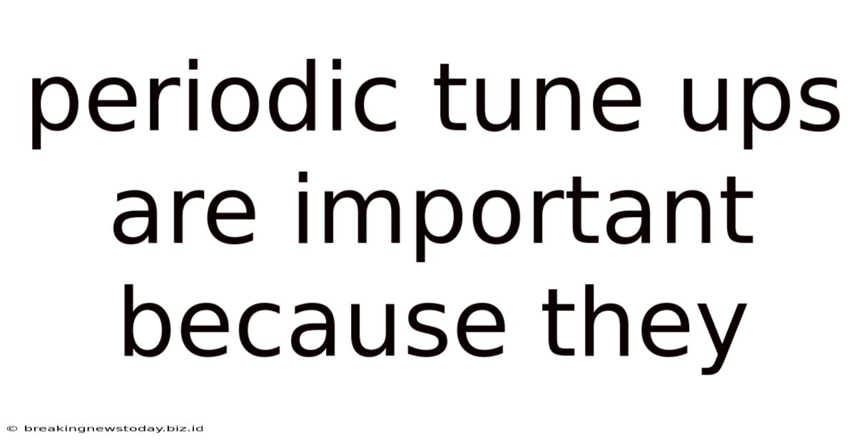 Periodic Tune Ups Are Important Because They