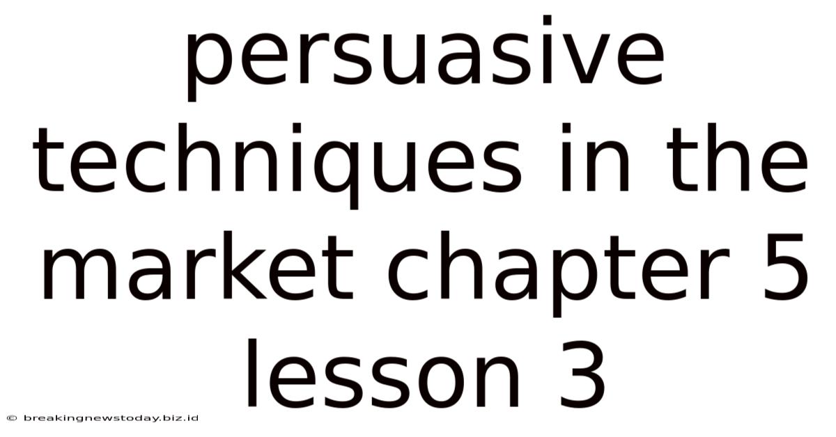 Persuasive Techniques In The Market Chapter 5 Lesson 3