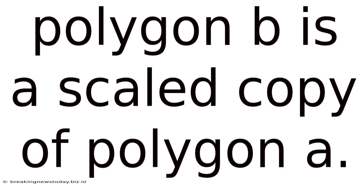 Polygon B Is A Scaled Copy Of Polygon A.