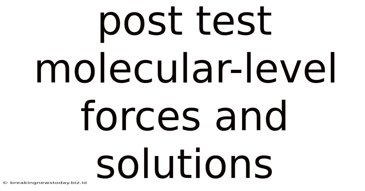 Post Test Molecular-level Forces And Solutions