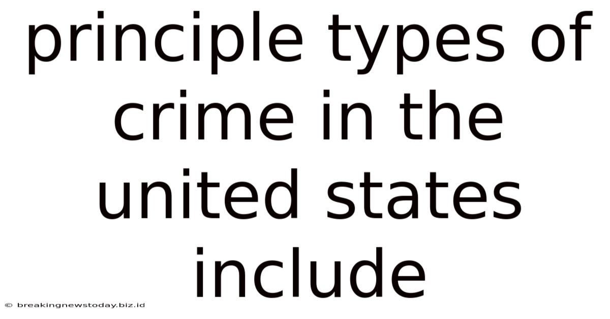 Principle Types Of Crime In The United States Include