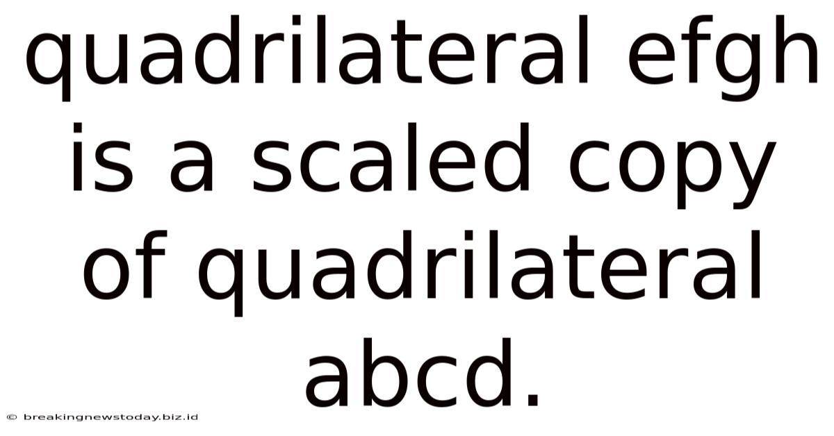 Quadrilateral Efgh Is A Scaled Copy Of Quadrilateral Abcd.