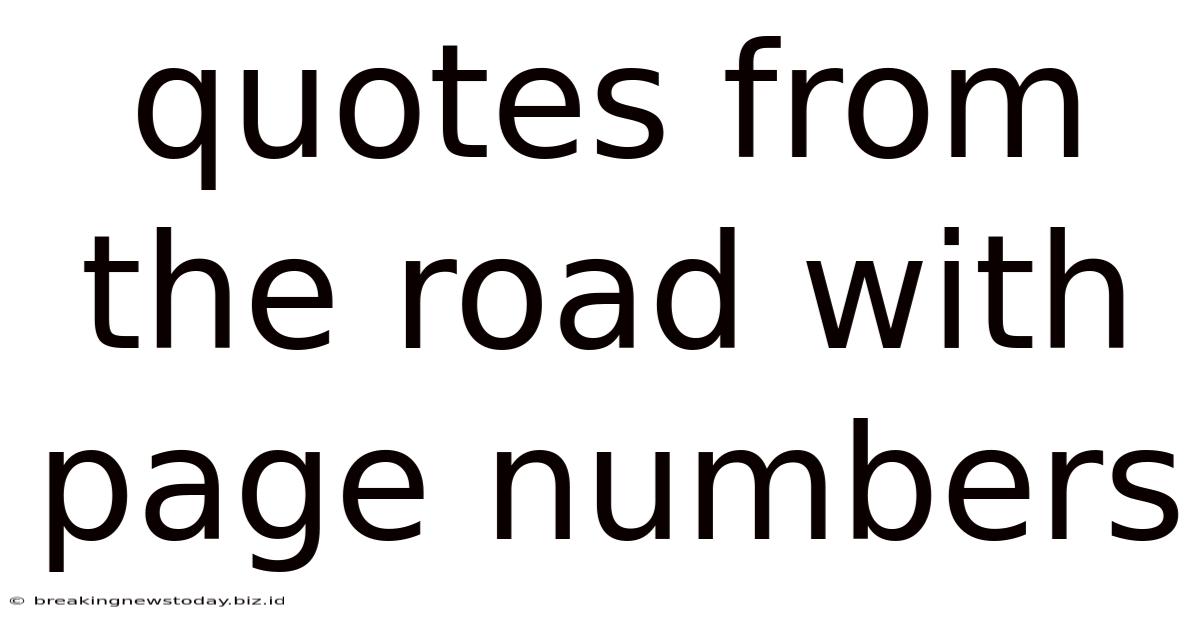 Quotes From The Road With Page Numbers