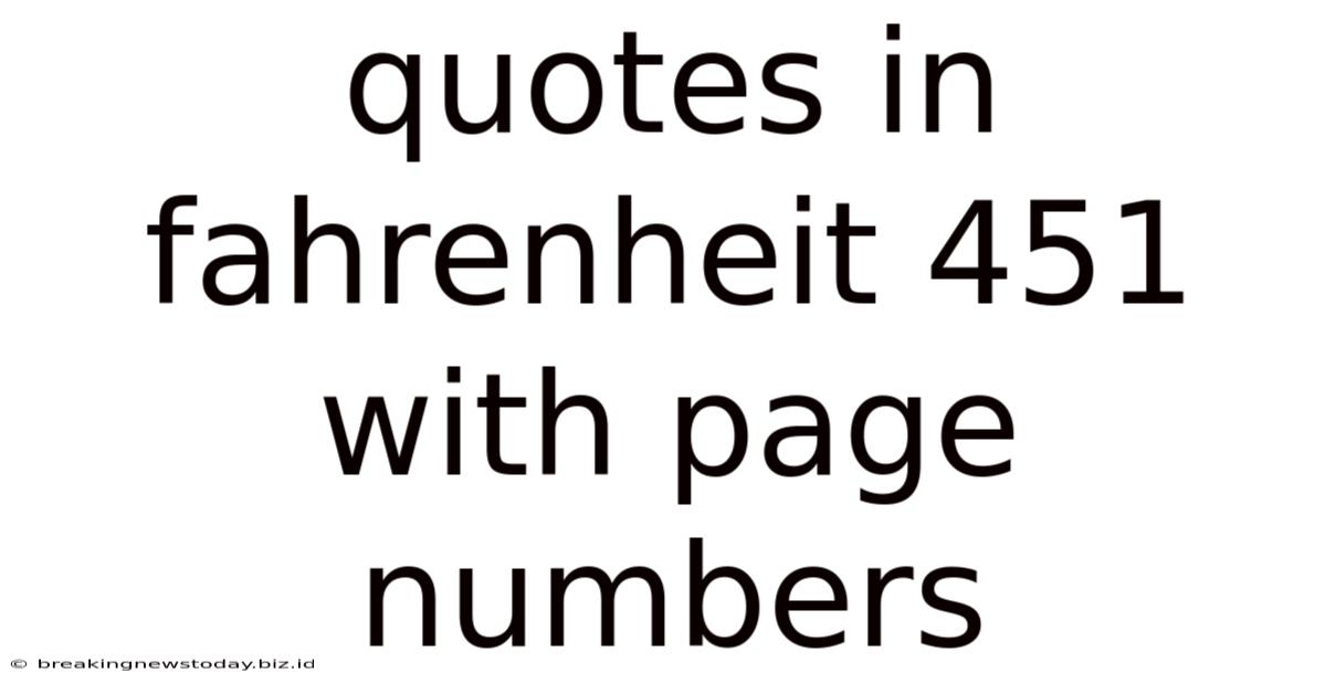 Quotes In Fahrenheit 451 With Page Numbers