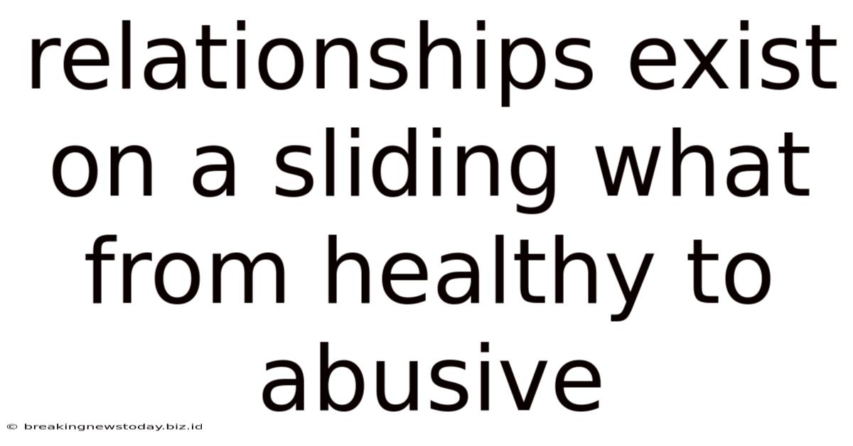 Relationships Exist On A Sliding What From Healthy To Abusive
