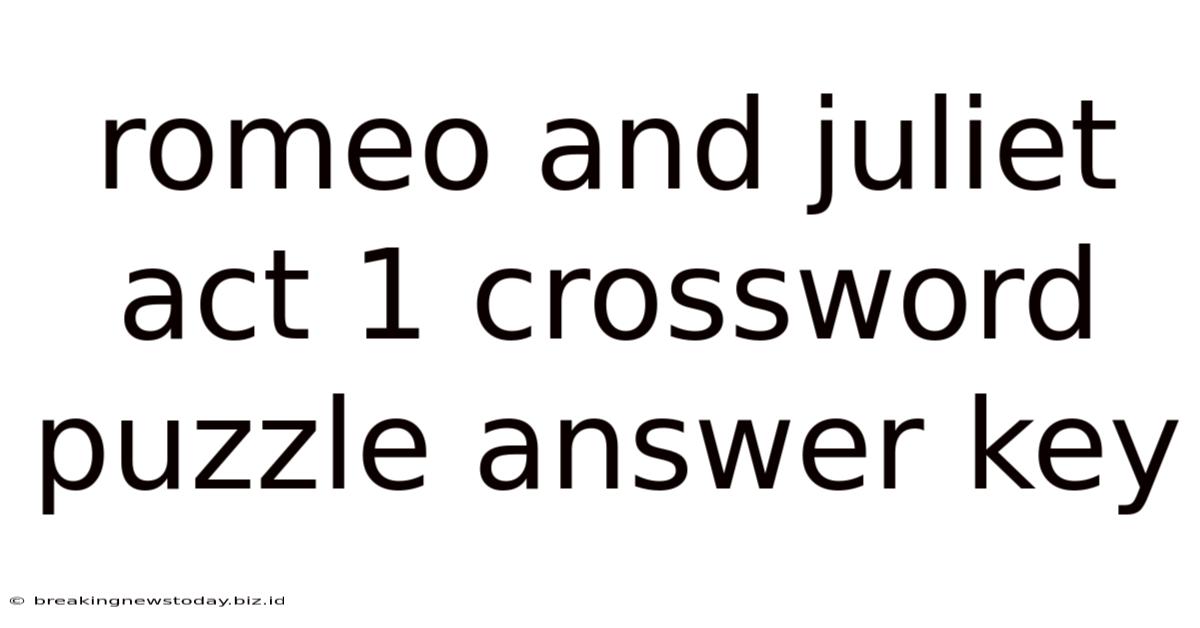 Romeo And Juliet Act 1 Crossword Puzzle Answer Key