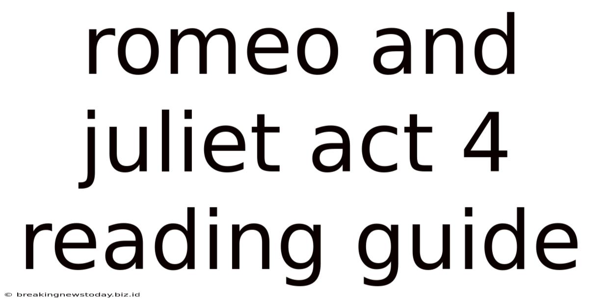 Romeo And Juliet Act 4 Reading Guide