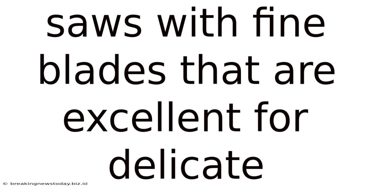 Saws With Fine Blades That Are Excellent For Delicate